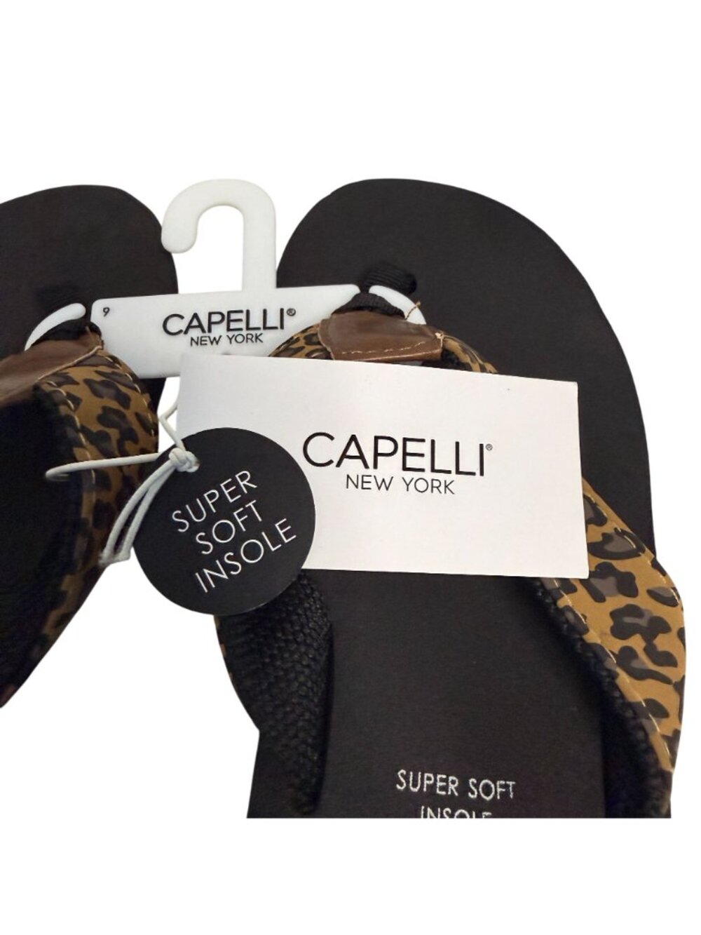 Capelli New York Leopard Print Flip Flops Sandales Beach Pool Shower Size 9 - Picture 7 of 7